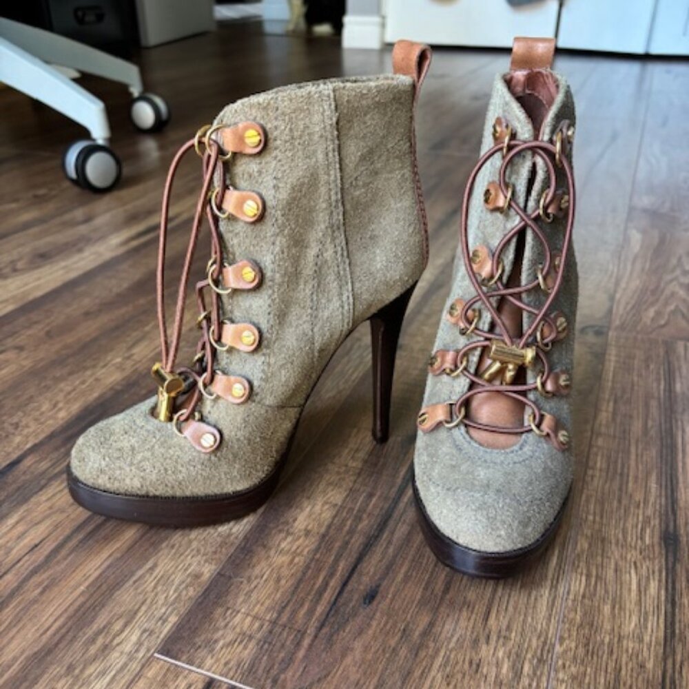 Tory Burch Hamila Suede Stiletto Booties